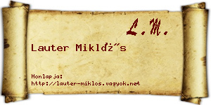 Lauter Miklós névjegykártya